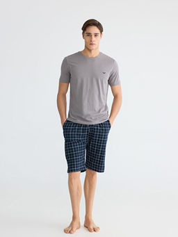 Standart Kal?p Erkek ?ortlu Pijama Tak?m?