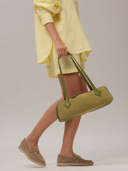 Женская сумка багет Deboro 31129 зеленый бамбук