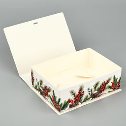 Цена за 2 шт. Складная новогодняя коробка-книга «Снегири», 21×15×7 см