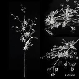 Цветок декоративный стеклярус 67 см / SA6 /уп 360/ - Галеонтрейд фото 2