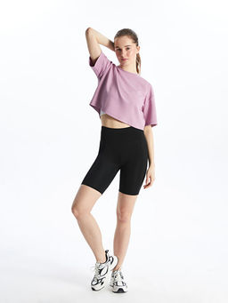 Bisiklet Yaka Crop Kad?n Spor Ti??rt