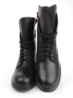 04-M3-830 BLACK Ботинки зимние женские (натуральная кожа, натуральный мех)