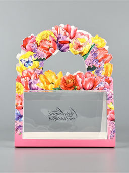 Коробка подарочная, упаковка,Яркие цветы, 25?19.5?10 см