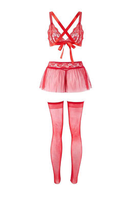 K?rm?z? 4lu Y?lbas? Temal? Dantel Kurdele/Fiyonk/Baglamal? Corapl? Ic Camas?r? Tak?m? THMAW26CC00034