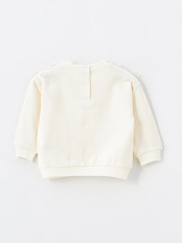 Bisiklet Yaka Uzun Kollu Nak??l? K?z Bebek Sweatshirt ve Tayt 2li Tak?m - Waikiki фото 3
