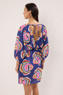 TRENDYOLMILLA K?rm?z? Mini Dokuma Balon Kollu %100 Pamuk Plaj Elbisesi TBESS25EL00082  фото 4