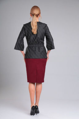 Костюм Gamma & Gracia 406 марсала темно-серый полоска  фото 4