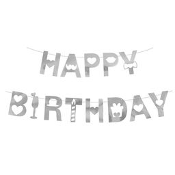 Гирлянда на ленте «Happy Birthday», металлик, 200 см