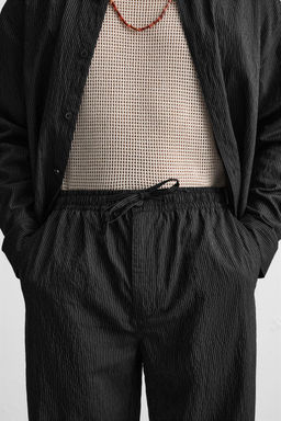 STRIPED MODAL BLEND TROUSERS - Zara фото 5