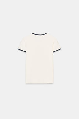T-SHIRT WITH CONTRAST TRIM - Zara фото 11
