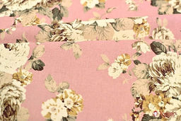 Плотный импортный хлопок Белые пионы на розовом, ш.1.44м, хлопок-100%, 125гр/м.кв - Купава фото 2