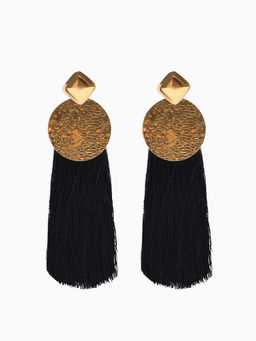Серьги ассорти Кисти хинди, цвет чёрный в золоте, L кисти 6.5 см
