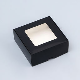Цена за 10 шт. Коробка складная, крышка-дно, с окном, черная, 13 х 13 х 5 см - UPAK LAND фото 5