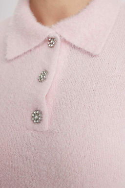 Свитер обычного кроя с воротником-поло - Defacto фото 5