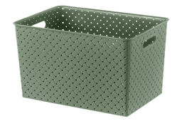 Корзинка с крышкой 14 л 35*24,5*20,5 см "Береста" оливковая (523145)