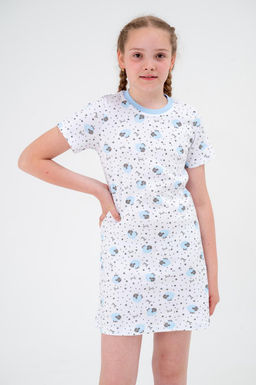 Ночная сорочка детская из интерлока Ласка овечки голубой - Амадэль фото 2