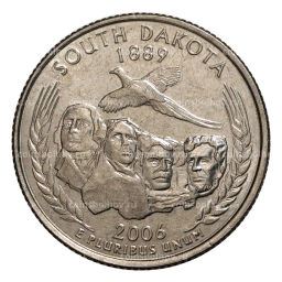 Монета 25 центов 2006 года P Штаты и территории - Южная Дакота