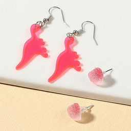 Серьги, набор украшений Минни Маус и Дино, розовые, золотой - Disney фото 3