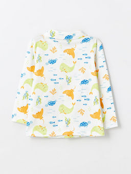 Polo Yaka Uzun Kollu Bask?l? Erkek Bebek Pijama Tak?m - Waikiki фото 3