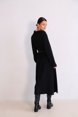 Martichelli Платье чёрное с юбкой-плиссе  фото 10