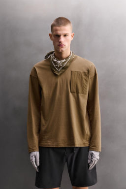 LONG SLEEVE T-SHIRT WITH POCKET - Zara фото 11