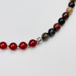 Колье из Окаменелого дерева,Агата и Сердолика - Радуга самоцветов фото 3