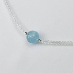 Колье "Небесная Гармония" из Горного Хрусталя и Аквамарина 38 см +