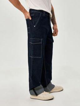 10100160037 Брюки джинсовые муж. Aaron_str relaxed темно-голубой - Concept club фото 4