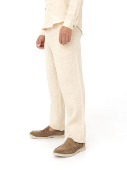 Брюки льняные мужские 606 молочные