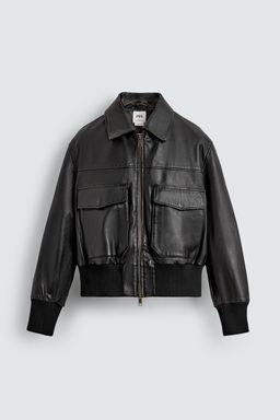 LIMITED EDITION CROPPED LEATHER JACKET - Zara фото 15