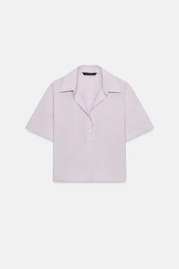 CAMISA FLUIDA MANGA CORTA / Malva claro - Zara фото 6