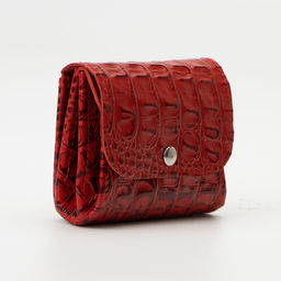 Монетница на кнопке, цвет красный