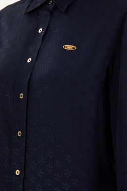 Женская темно-синяя рубашка с длинным рукавом - U.s. polo assn фото 14