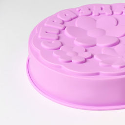 Форма для выпечки Доляна С Праздником, силикон, 21.5?5 см, сиреневая  фото 4