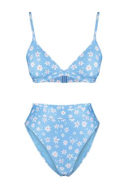 TRENDYOLMILLA Cicek Desenli Ucgen Yuksek Bel High Leg Hipster Bikini Tak?m? TBESS22BT0016  фото 6