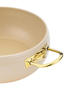 Кастрюля с крышкой стеклянной 28х11,5 см (6,6 л) с АПП, цв. кремовый/золотой, арт. 3000-CRM/GD-28 - D.L.K. фото 2