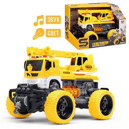 Машина "МегаКран" 1:16 (свет, звук) в коробке (цвет желтый)
