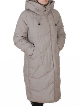 8806 GRAY/BEIGE Пальто зимнее женское (150 гр. холлофайбер)