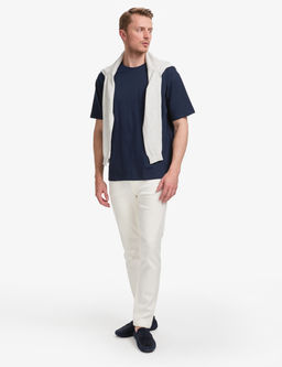 Lacivert Comfort Fit %100 Pamuk Bisiklet Yaka Basic Ti__rt
