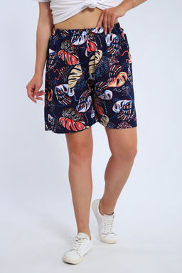 Шорты женские из кулирки Цветник папоротник макси