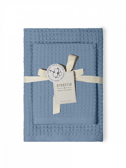 Набор полотенец вафельных 2шт 70x140, 50x90 синий вафельное полотно