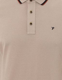 Bej Polo Yaka Slim Fit T-Shirt