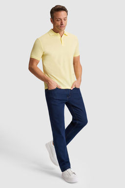 Erkek A__k Sar_ Regular Fit Polo Yaka Basic Ti__rt