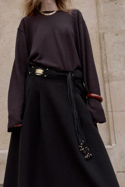 CREPE LAYERED MIDI SKIRT - Zara фото 3