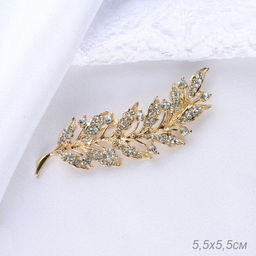 Брошь Перо 5,5 см / GM273-61 /уп 36/ золото - Галеонтрейд фото 2