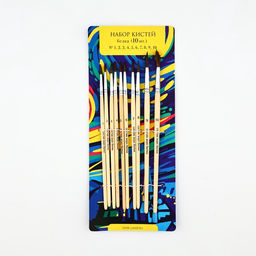 Кисть для рисования, набор белка круглые, 10 шт. № 1,2,3,4,5,6,7,8,9,10 «Ван Гог»