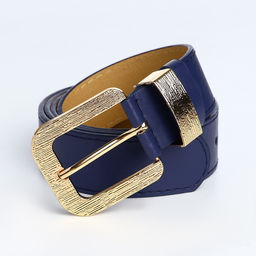 Ремень женский с винтом, 110×3 см, пряжка металл, золотистая, синий