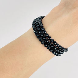 Бусины для украшений из черного Агата (90 бусин) - Радуга самоцветов фото 5