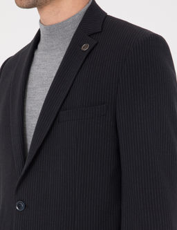 Lacivert Ex. Slim Fit _izgili Tak_m Elbise