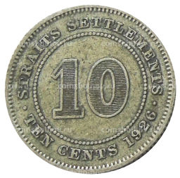 10 центов 1926 года Стрейтс Сетлментс